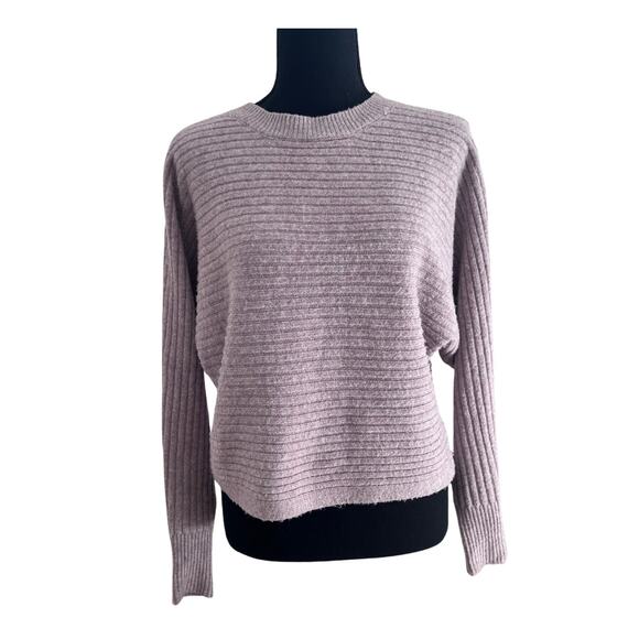 Mauve Crew Neck Horizontal Ribbed Super Soft Sweater - XS - Picture 5 of 9